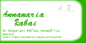 annamaria rabai business card